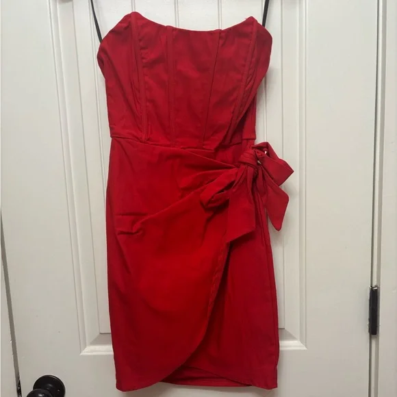 Hello Molly | Dresses | Hello Molly Red Corset Strapless Mini Dress Size  Small | Poshmark